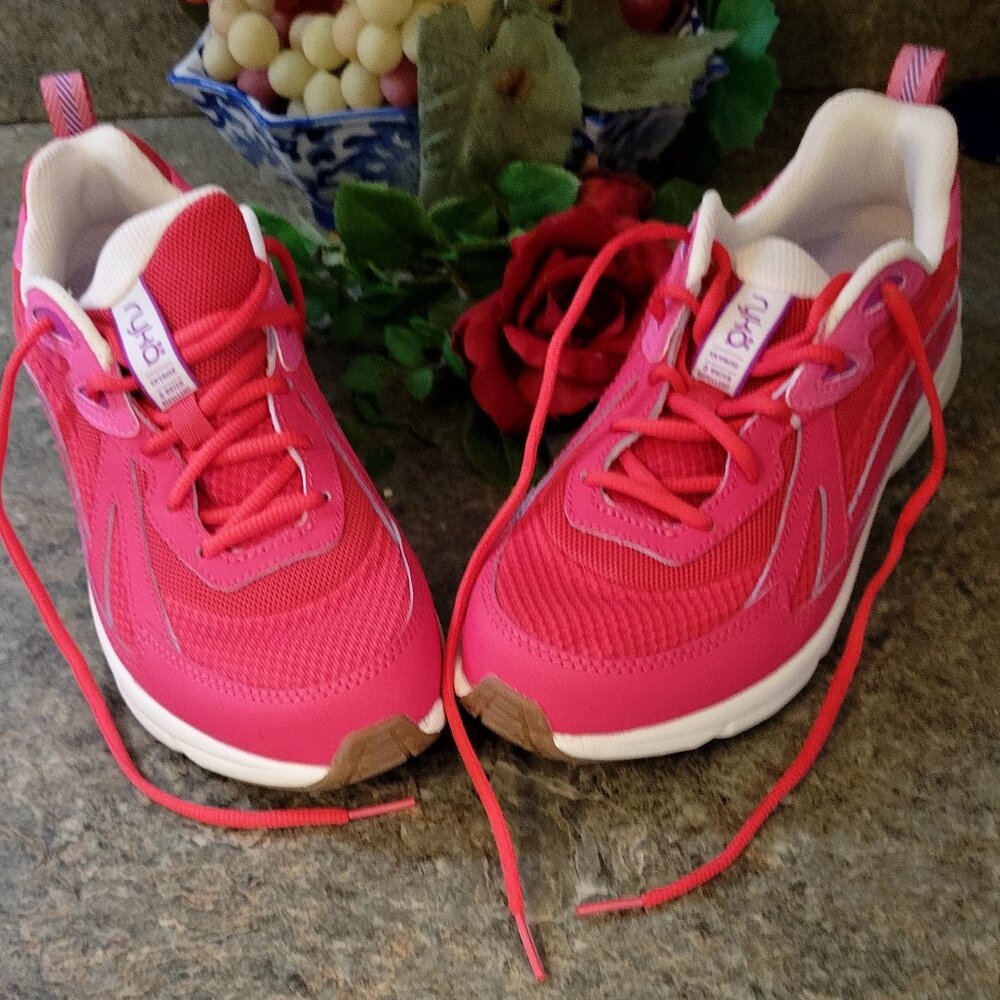 Ryka's Skyrise walking sneaker 7 Wide Raspberry